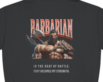 DND Barbarian Hoodie | Nerd Geek Apparel | Perfect Gift for Dungeon Masters & Players | Soft, Comfortable Unisex Design