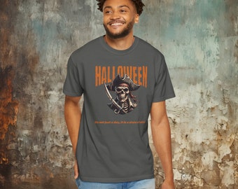 Halloween-skeletpiraatshirt - comfortabele kleuren 1717