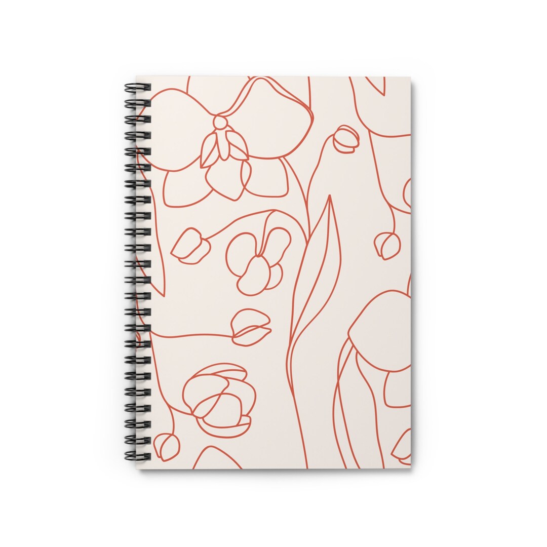 Abstract Floral Spiral Notebook - Ruled Line - Etsy