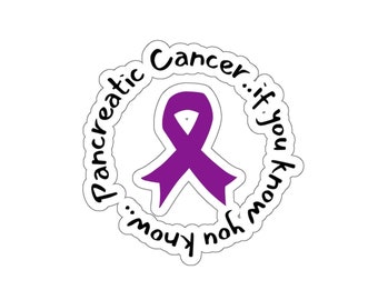Pancreatic Cancer Awareness Sticker - ribbon, cancer sucks sticker, support sticker