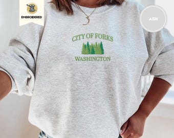 City of Forks Embroidered Comfort Colors Sweatshirt