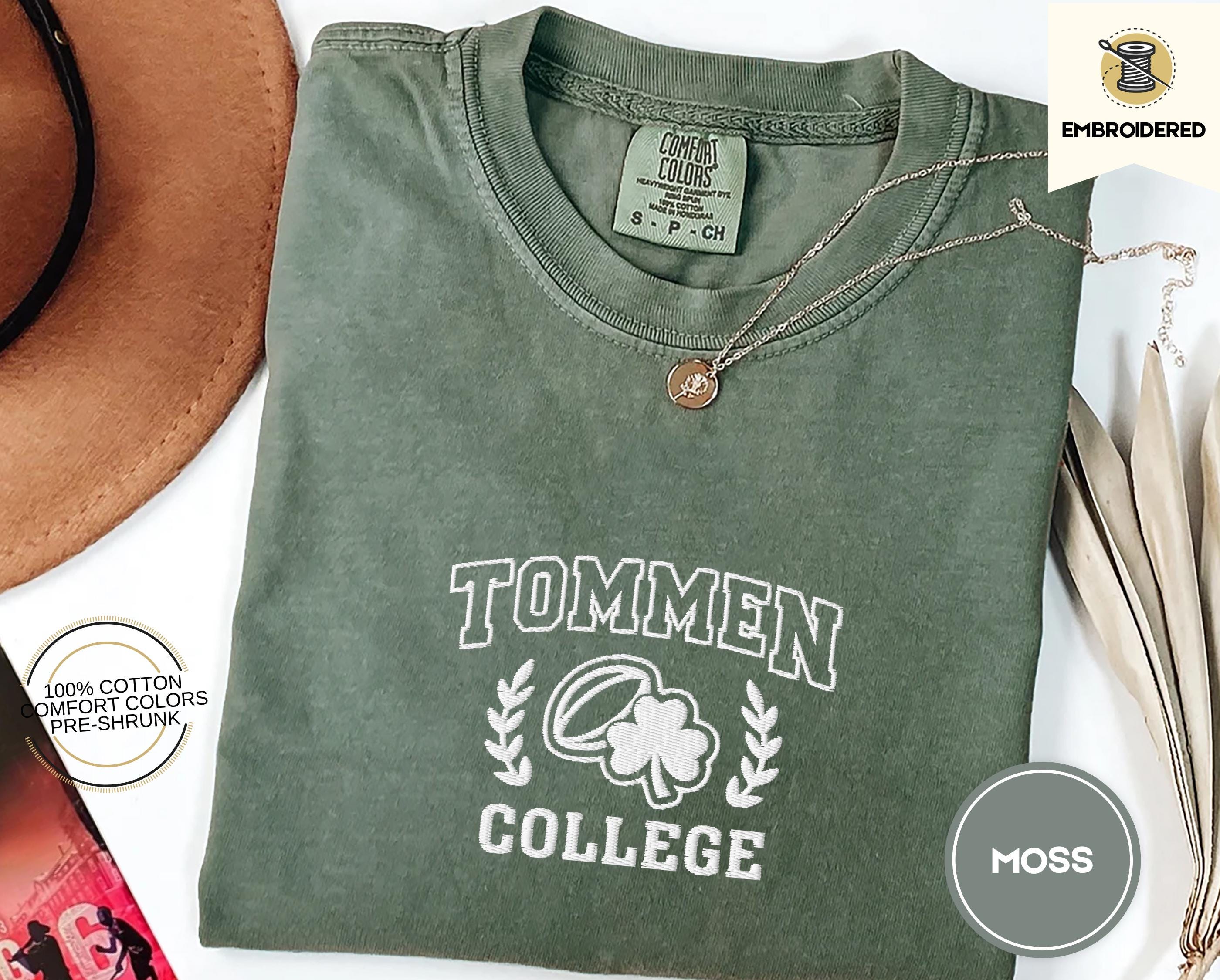 Tommen College University Style Embroidered Comfort Colors Tee, Cork Ireland Rugby Team T-Shirt