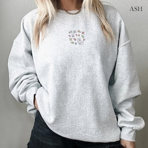 Embroidered Cute Quote Merch, Heart stopper Nick and Charlie Rainbow Leaves Sweatshirt, Unisex pullover, Colorful Shirt