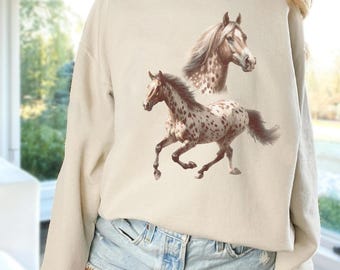 Vintage Distressed Appaloosa Crewneck Sweatshirt, Retro 90s Horse Riding Jumper, Equestrian Gift, Horse Lover Apparel, Western Horseback