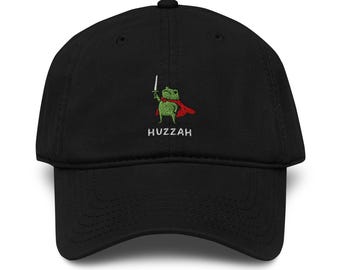 Huzzah Froschmütze, gestickte Schwertfroschmütze, Otto Garment Washed Baseballmütze