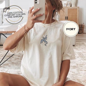 Embroidered Moon and Dragon Fantasy Book Shirt, Bookish Witchy Vibes