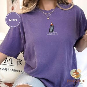 Please Stop Perceiving Me Shirt, Funny Cat Embroidered Tee, Comfort Colors 1717, Introvert Humor Shirt, Cute Cat Gift, Funny Animal Tee