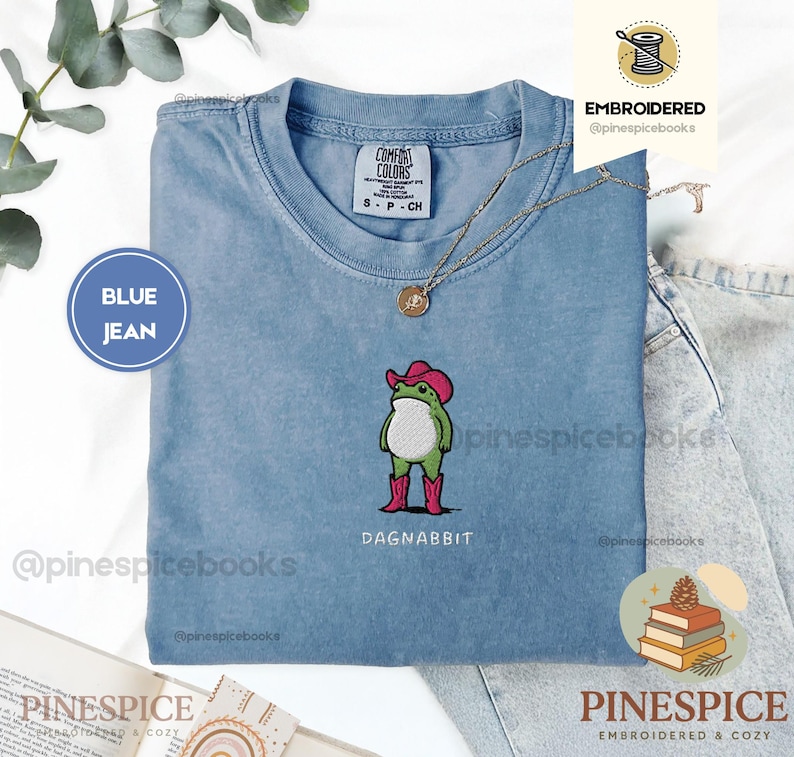 Dagnabbit Cowboy Frog Stickhemd, Pinkes Cowboystiefel-T-Shirt, Lustiges Comfort Colors Shirt Bild 17