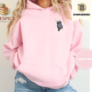 Space Raccoon Hoodie, Chaotic Cute Embroidered Gift, Gildan 18500