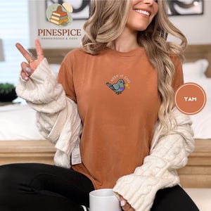 Keep It Coo Tee, Embroidered Funny Pigeon Shirt, Comfort Colors 1717, Cute Bird Lover T-Shirt, Urban Pigeon Gift, City Bird Tee