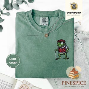 Golf Frog T-Shirt, Funny Embroidered Comfort Colors 1717, Cute Animal Golfer Tee, Whimsical Frog Shirt, Golf Lover Gift