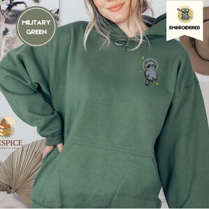 Space Raccoon Hoodie, Chaotic Cute Embroidered Gift, Gildan 18500
