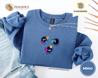 Cute Sprite Sweatshirt, Embroidered Cozy Sprites Crewneck, Gildan 18000, Whimsical Star Sprite Shirt, Cute Cottagecore Gift, Cozy Fall Top