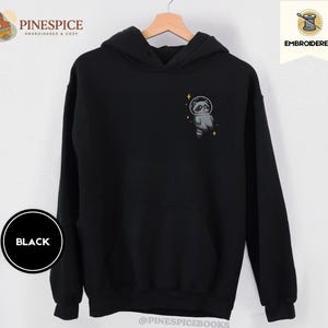 Space Raccoon Hoodie, Chaotic Cute Embroidered Gift, Gildan 18500