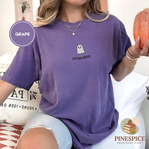 Future Ghost Tee, Embroidered Funny Ghost Shirt, Comfort Colors 1717, Spooky Cute T-Shirt, Goth Humor Tee, Ghostcore Aesthetic Shirt