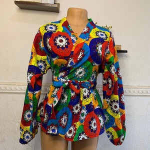 Ankara Peplum Wrap Top | African Print Blouse | Ankara Blouse | Peplum Top | Women&#39;s Peplum Top | Blouse | Top | Ankara Top | Ankara Jacket