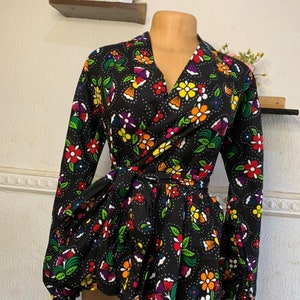 Ankara Peplum Wrap Top | African Print Blouse | Ankara Blouse | Peplum Top | Women&#39;s Peplum Top | Blouse | Top | Ankara Top | Ankara Jacket