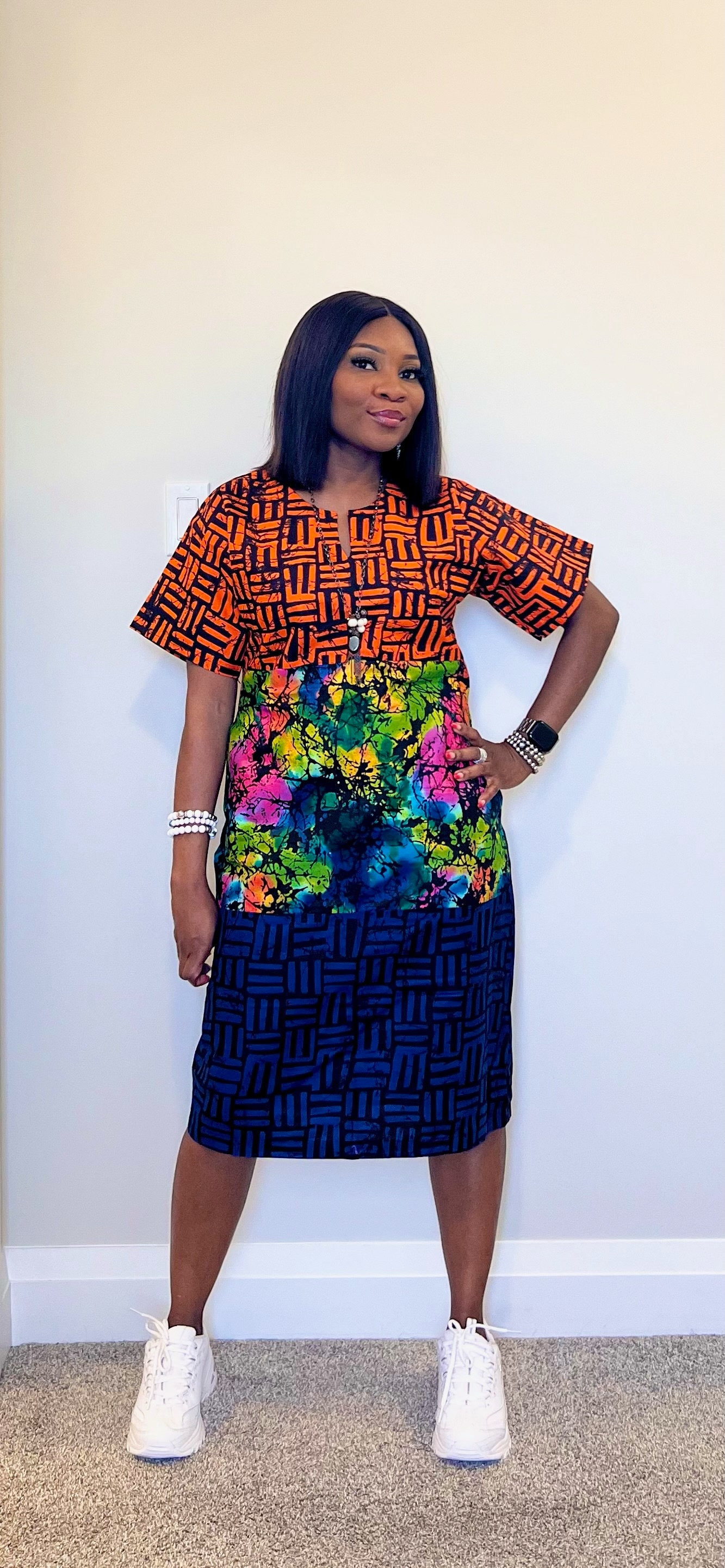 white christmas dresses Patchwork Shift Dress in Ankara - Tribal Festival Dress