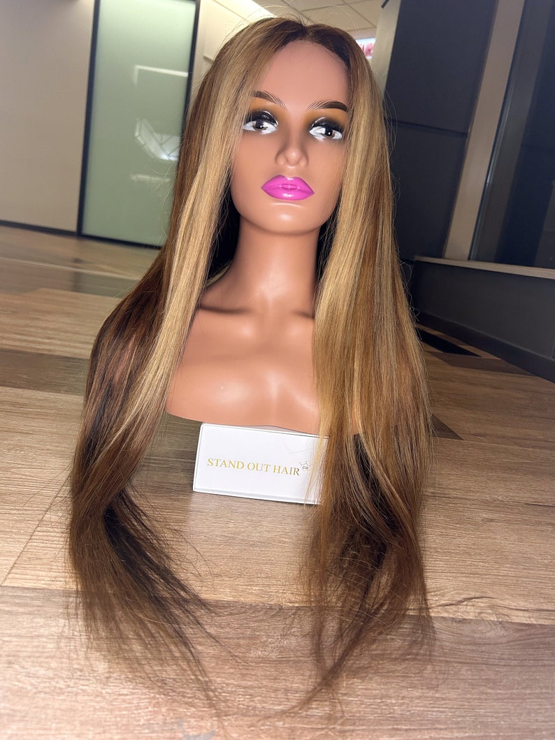 Luxury European Hair Wig Golden Blonde Ombre Sasha Etsy