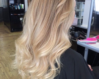 Luxus Europäische Haar-Perücke | Blond Balayage | Ablösung