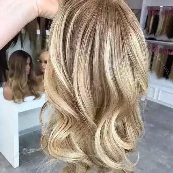 Luxury European Hair Topper | 8x8 | Blonde Balayage Wavy Lace Topper Real Virgin Human Hair | Meridian