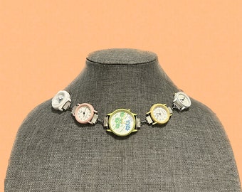 Handmade Vintage Clock Choker / Watch Necklace