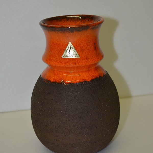 Mid Century Vase Danish Design Lehmann Keramik Langeland Danmark