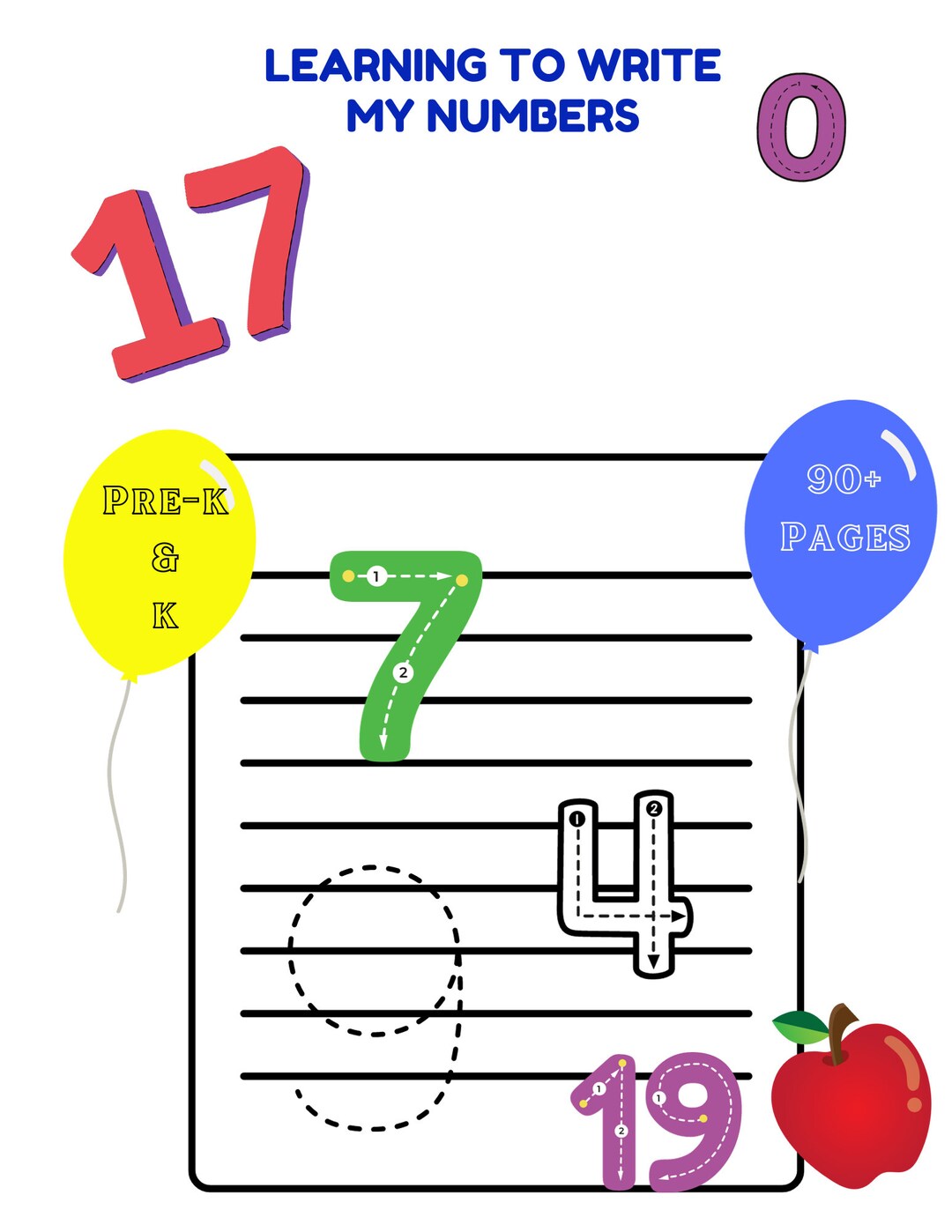 Learning to Write My Numbers Number Writing Tracing - Etsy