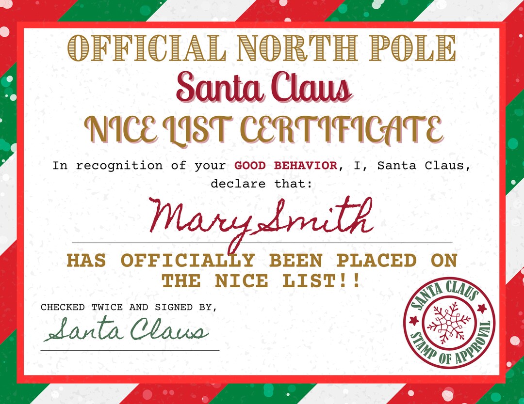 EDITABLE Nice List Printable Naughty List INSTANT DOWNLOAD - Etsy