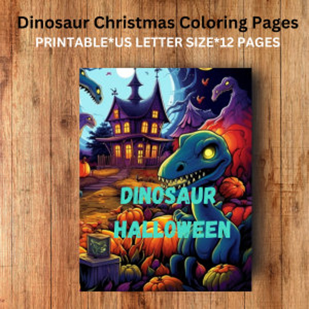 Dinosaur Halloween 28 Coloring Pages Fun for Kids and Adults - Etsy
