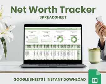 NET WORTH TRACKER Spreadsheet for Google Sheets | Assets & Liabilities ...