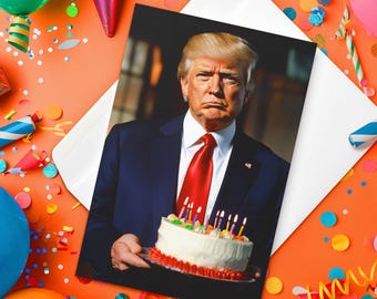 Trump Birthday Card - Perfect Gift for Trump Supporters - Wishing You a Tremendous Birthday! - 4″ × 6″ Greeting Card
