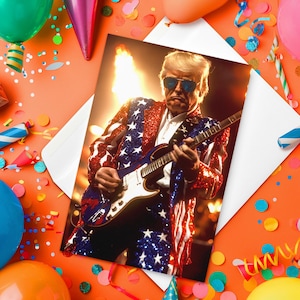 Carte d'anniversaire Trump - Cadeau parfait pour les supporters de Trump - You rock my world ! - Carte de voeux 4″ × 6″