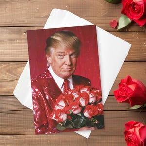 Carte Trump pour la Saint-Valentin - "C'est le plus grand et le plus bel amour que vous ayez jamais vu." - Carte de voeux 4″ × 6″