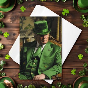 Trump St. Patrick's Day Karte - Weißt du, was sonst noch grün ist? - 4″ × 6″ Grußkarte