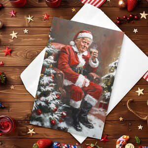 Seasonal Trump 4×6 in. Grußkarte - MAGA Weihnachten - Blanko Innenseite - Perfektes Geschenk für Fans von Flaggen und Anhängern!