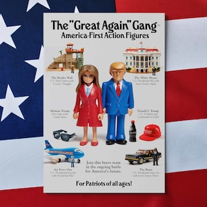 Trump Postkarte - The Great Back Gang - Vintage MAGA Toy Ad