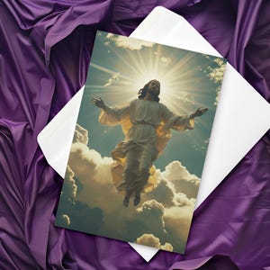 Cartão de Páscoa de Jesus - Presente perfeito para amigos e familiares cristãos - Ele ressuscitou - Cartão de felicitações de 4″ × 6″