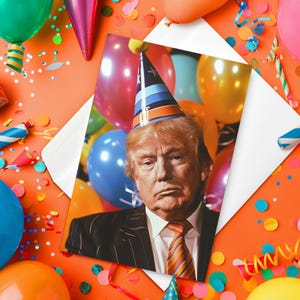 トランプ誕生日カード - トランプ支持者へのプレゼントに最適 - あなたは何歳？フェイクニュース！
