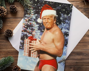 Trump Christmas Gift Card - Melting Snowflakes - 4″ × 6″ Greeting Card