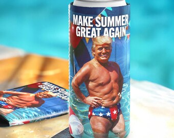 Trump Slim Can Cooler: MAGA Neoprene 12oz Drink Sleeve