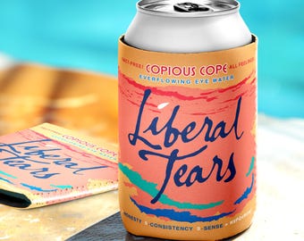 Liberal Tears Can Cooler - 12 oz. COPIOUS COPE Can Cooler - Perfect Gift for Patriots and Trump Supporter Friends and Family!