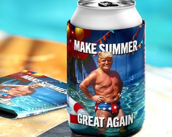 トランプ缶クーラー：MAGAパーティーの記念品、ネオプレン製ドリンクスリーブ