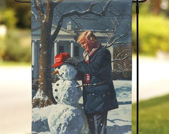 Seasonal Trump Garden Flag - MAGA Winter New Year - 12 Months of Winning! - Flag Only