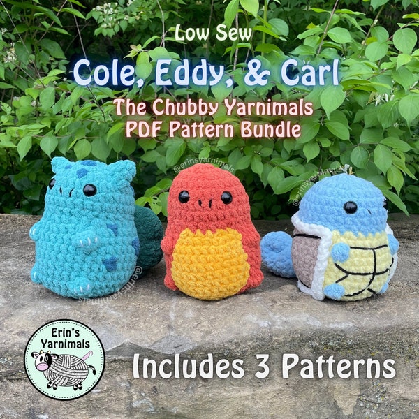 Low Sew Chubby Cole, Eddy, & Carl PDF Crochet Pattern Bundle