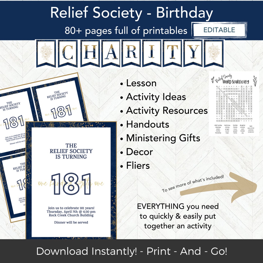 Relief Society Birthday Activity RS Activity Invitation - Etsy