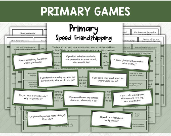 LDS Primary Get to Know You Game - Etsy Canada
