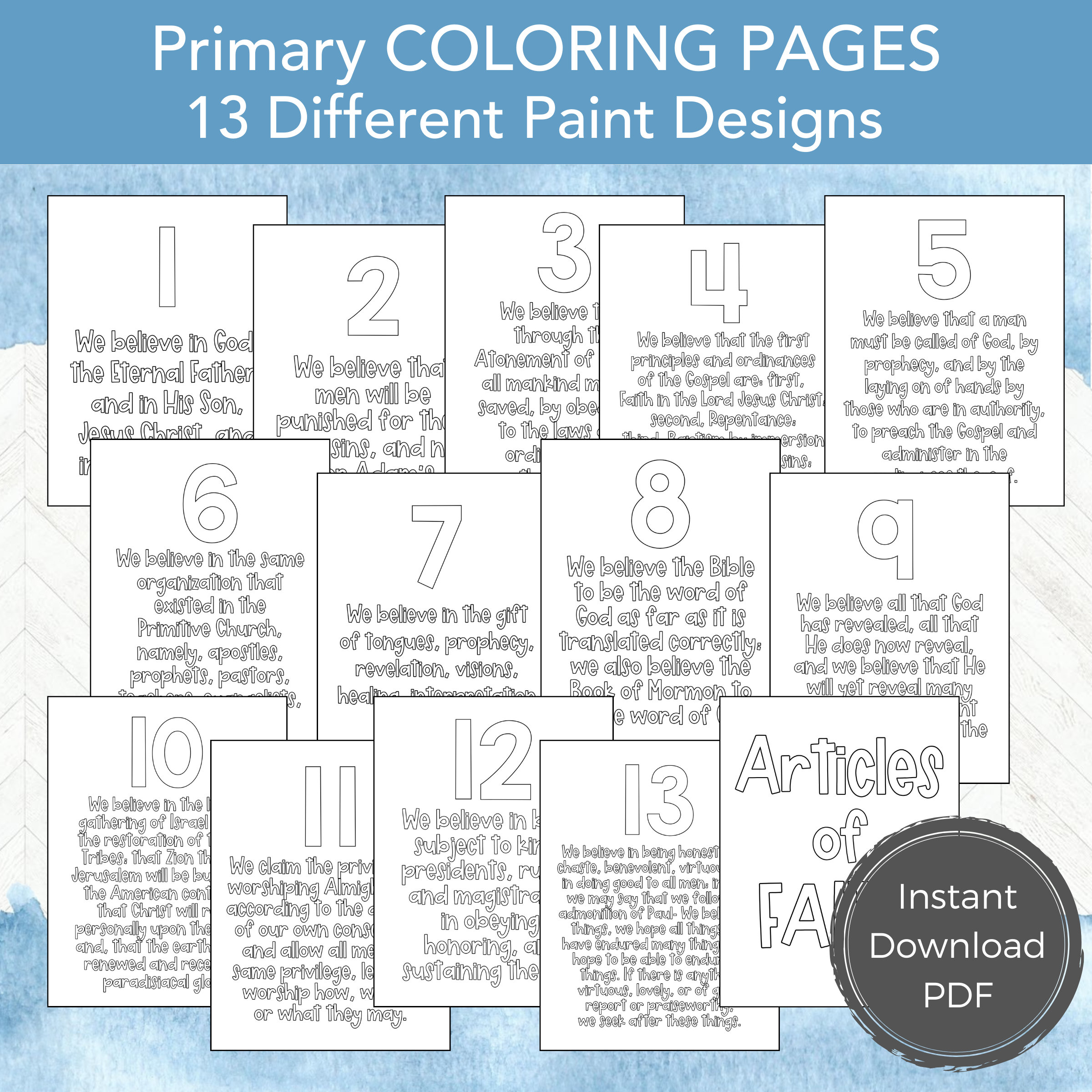 LDS Printable Primary Coloring Page Easy Activity Day Idea - Etsy