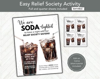 Get to Know You Relief Society Activity, EDITABLE RS Ministering or Social Invitation Flier, LDS Young Womens, Youth, Stake or Ward Idea