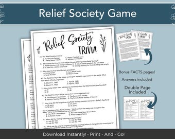RELIEF SOCIETY Activity Game, Activity Printable Bingo, Get to Know You Printable, LDS Printable Game Idea, Church of Jesus Christ 2024